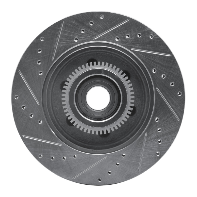 Ford F-150 Brake Rotor (1) - Front Right - R1 Concepts - Drilled & Slotted - Silver - `04-`08